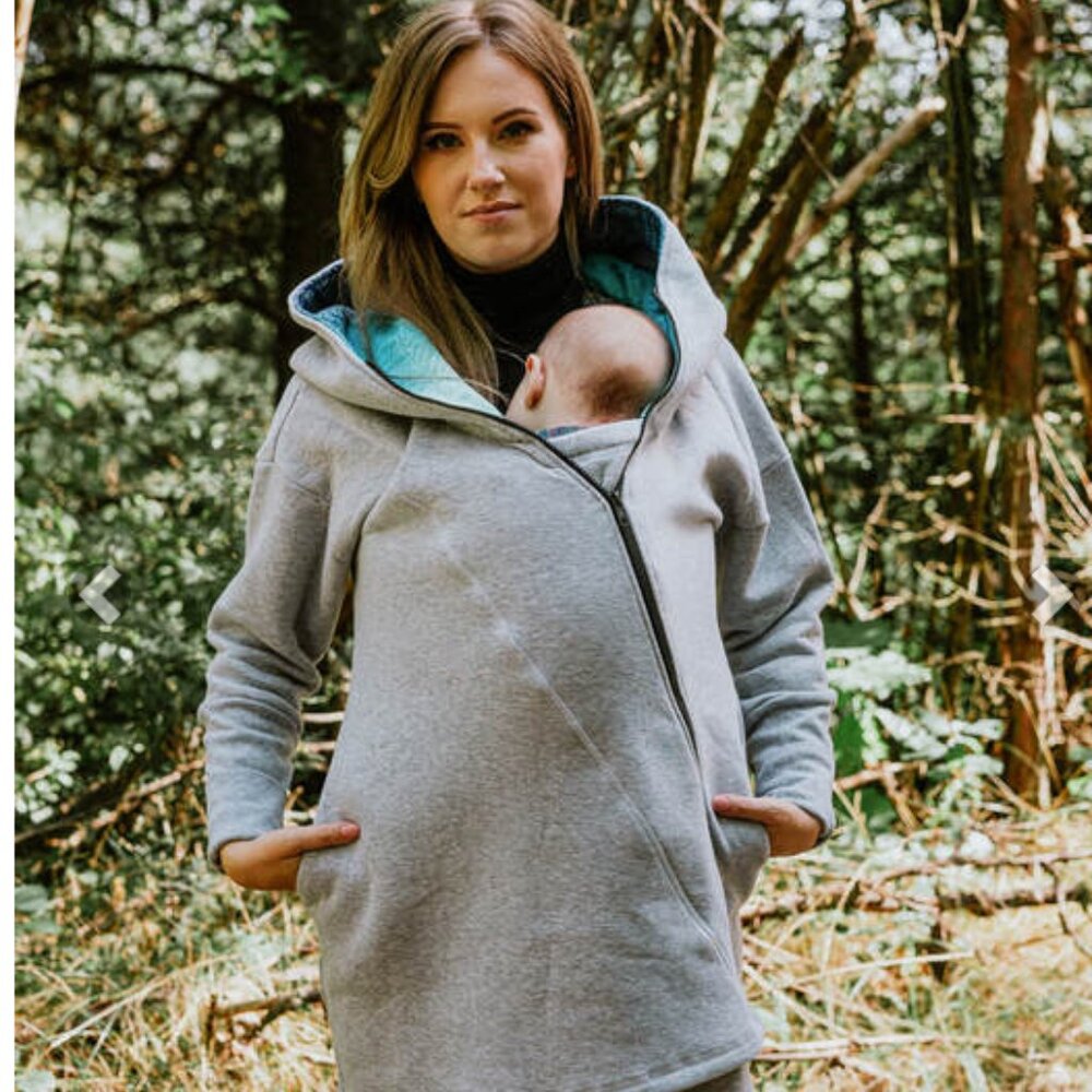Lennylamb Asymmetrical Babywearing Hoodie - Grey size L